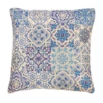 Blue Tile Print Cushion Cover